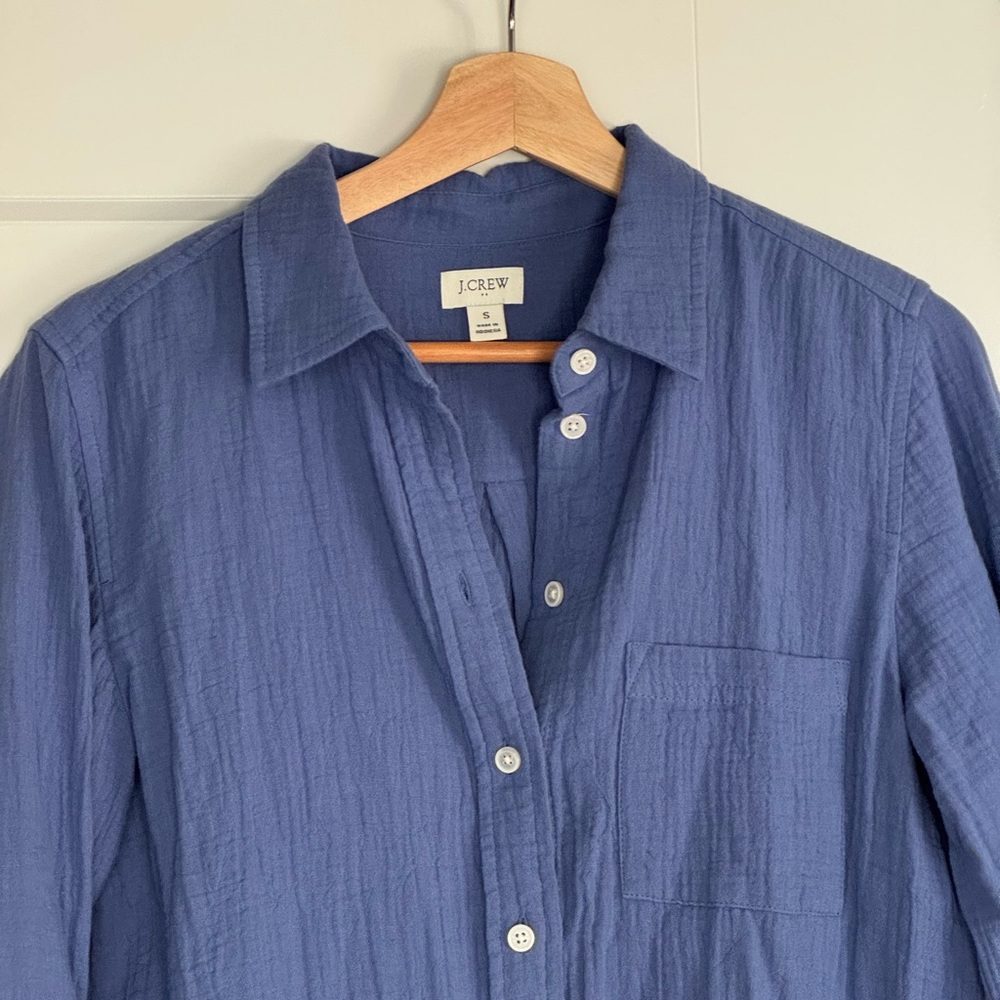 J CREW | Double-gauze button-up shirt - Picture 6 of 8